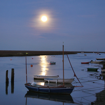 Moonrise over the east quay wells-next-the-sea